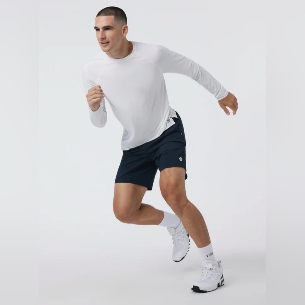 Vuori Men's Navy and Gray Athletic Shorts